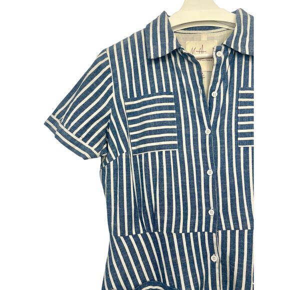 Women’s Myrtlewood of California Cotton Retro Shirt Dress 1X Striped Cottage - Picture 3 of 11